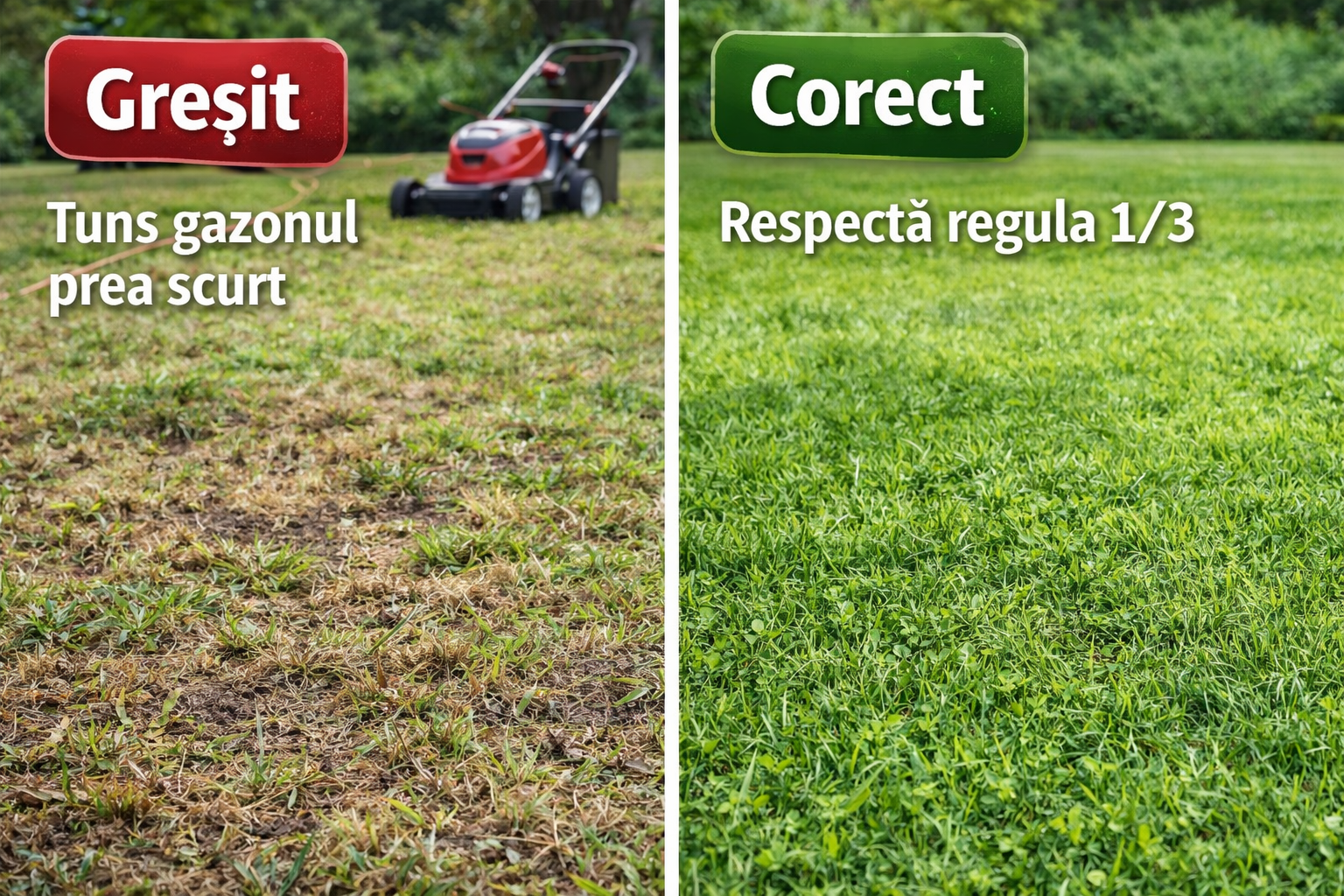 Tuns gazon prea scurt