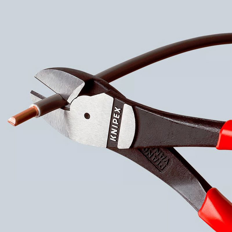 Cleste de forta KNIPEX cu taietura laterala si parghie mare, 140 mm