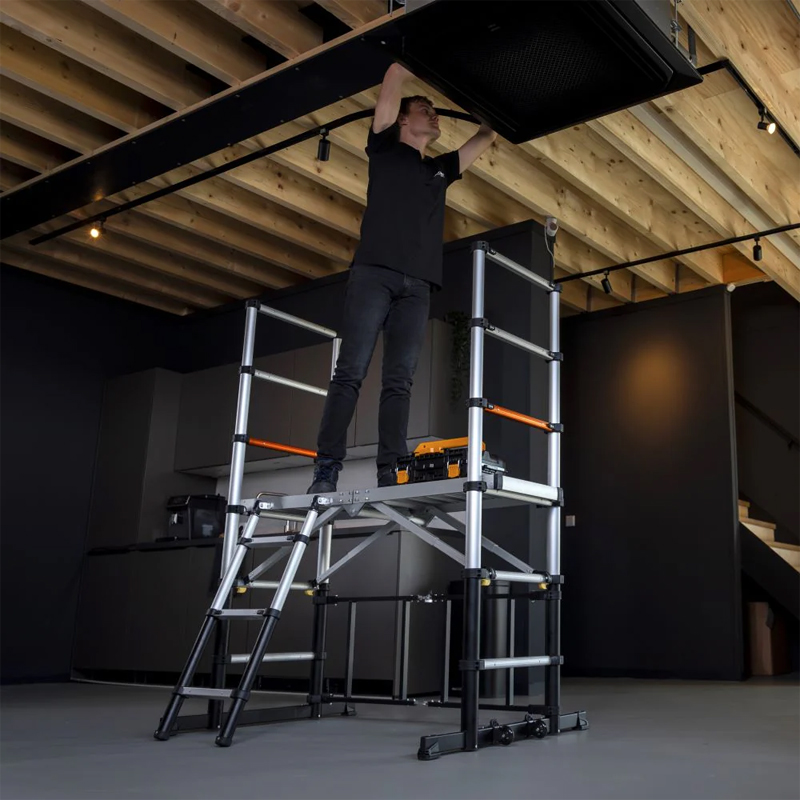 Schela telescopica Batavia, platforma reglabila, 120 x 48 cm, inaltime maxima platforma 90cm