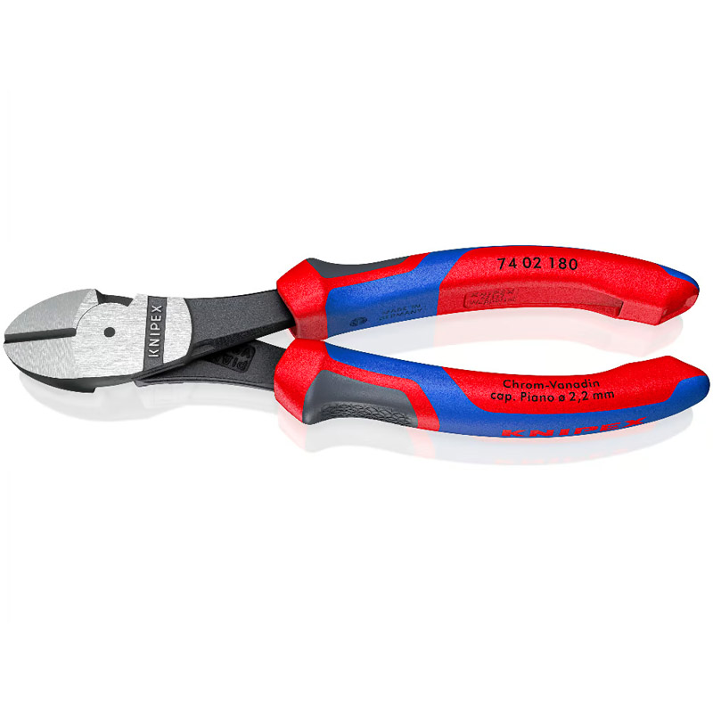 Cleste de forta KNIPEX cu taietura laterala si parghie mare, 180 mm, in blister