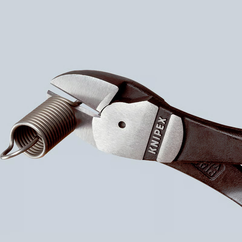 Cleste de forta KNIPEX cu taietura laterala si parghie mare, cromat, 140 mm