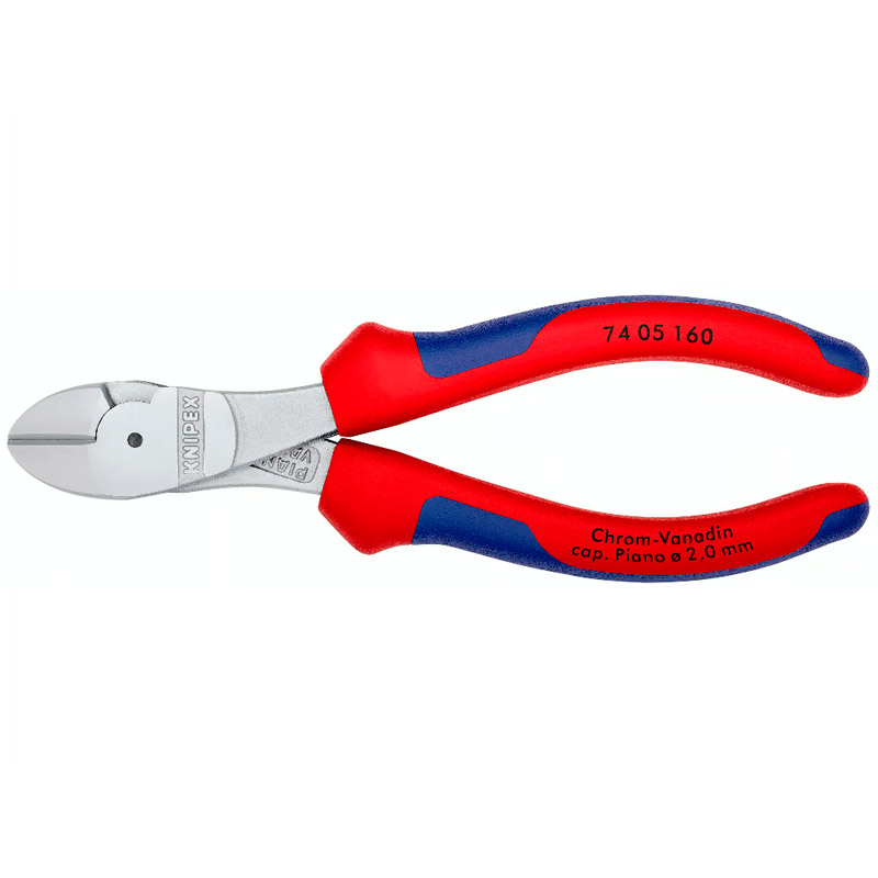 Cleste de forta KNIPEX cu taietura laterala si parghie mare, cromat, 160 mm
