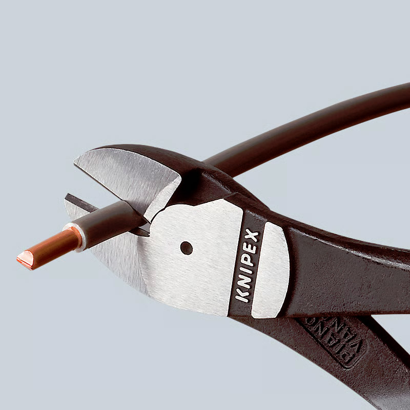 Cleste de forta KNIPEX cu taietura laterala si parghie mare, cromat, 180 mm, in blister