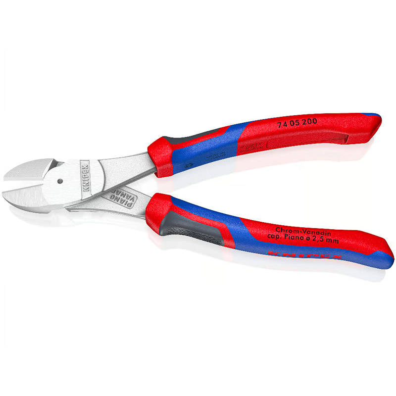 Cleste de forta KNIPEX cu taietura laterala si parghie mare, cromat, 200 mm
