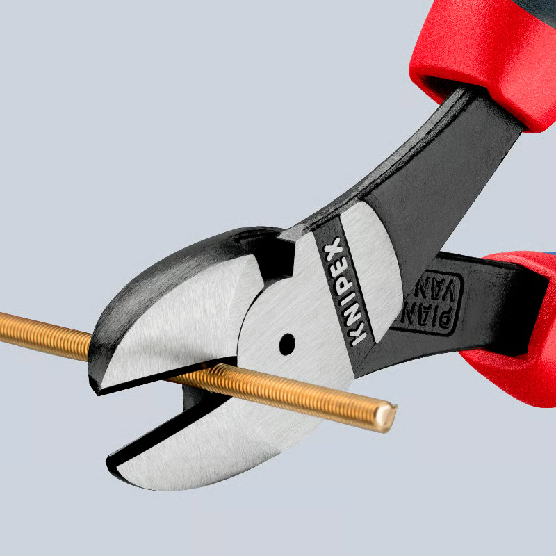 Cleste de forta KNIPEX cu taietura laterala si parghie mare, cromat, 250 mm