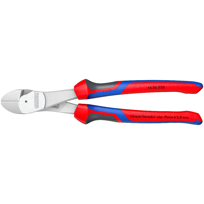 Cleste de forta KNIPEX cu taietura laterala si parghie mare, cromat, 250 mm