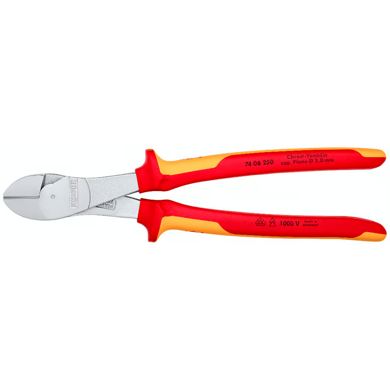 Cleste de forta KNIPEX VDE cu taietura laterala si parghie mare, 250 mm