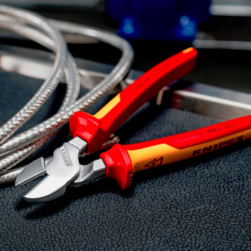 Cleste de forta KNIPEX VDE cu taietura laterala si parghie mare, 250 mm