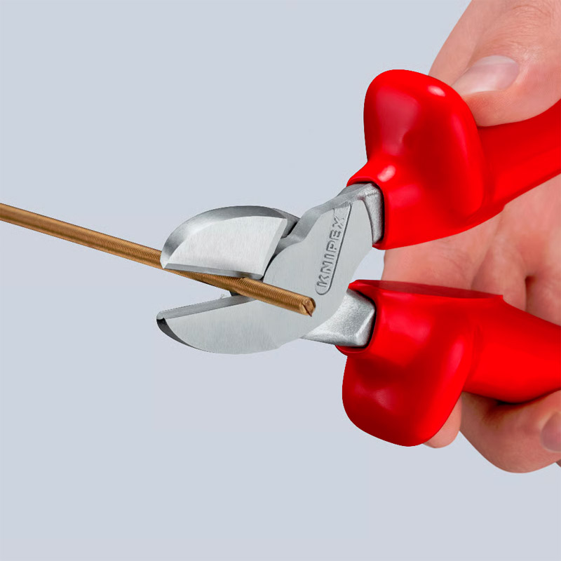 Cleste de forta KNIPEX VDE cu taietura laterala si parghie mare, 250 mm, manere izolate prin imersie