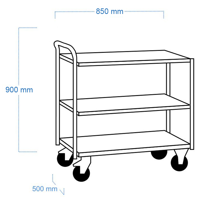 Carucior industrial, 3 polite, capacitate 300 kg, RUNNER SMALL 3AC