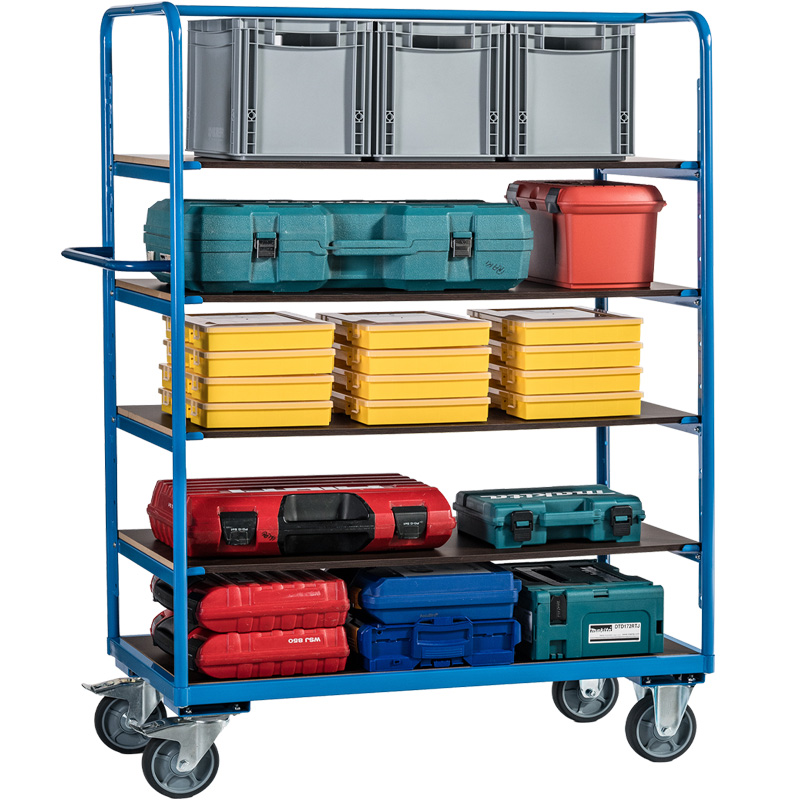 Carucior industrial inalt, 5 polite, capacitate 500 kg, RUNNER BIG 5AC