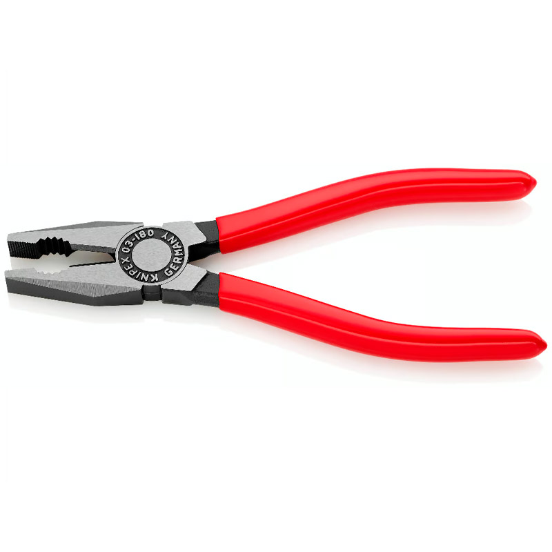 Cleste combinat universal (patent) KNIPEX, 180 mm, manere acoperite cu plastic