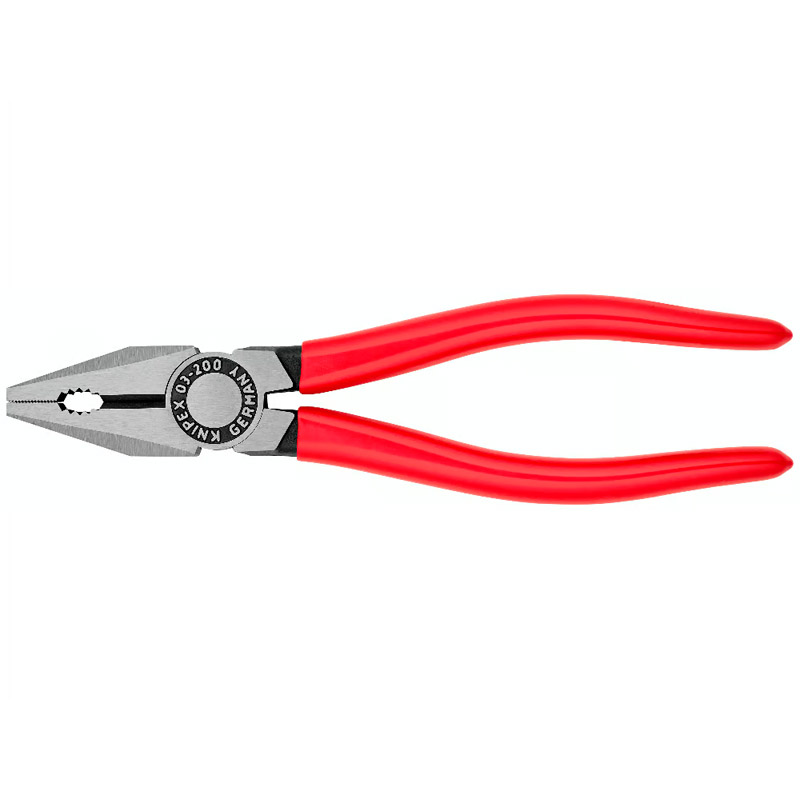 Cleste combinat universal (patent) KNIPEX, 200 mm, manere acoperite cu plastic