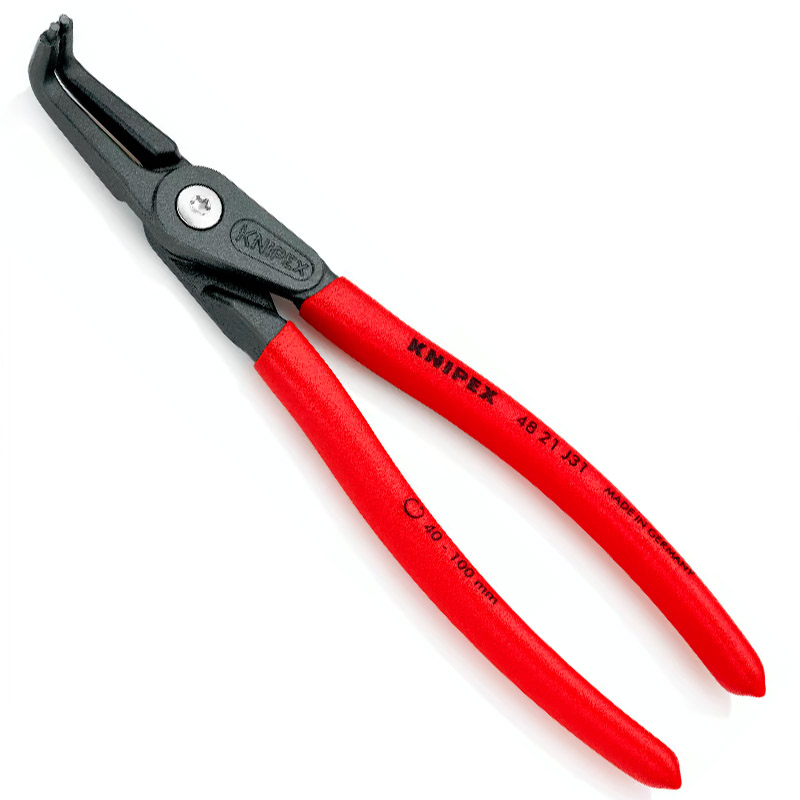Cleste de precizie KNIPEX pentru inele de siguranță interioare cu alezaje, Ø 40 -100 mm, 210 mm, 265 g, in blister