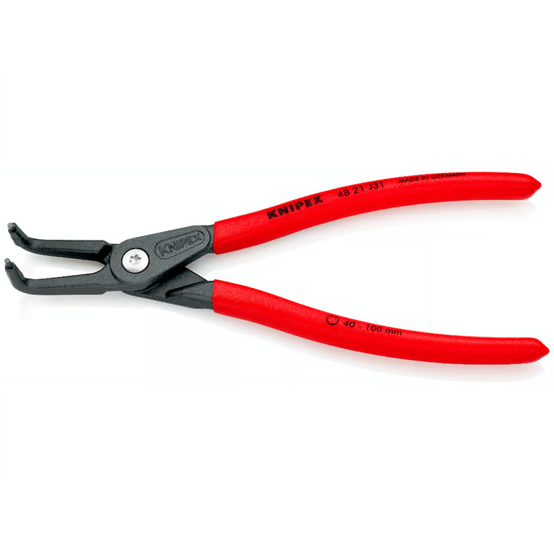Cleste de precizie KNIPEX pentru inele de siguranță interioare cu alezaje, Ø 40 -100 mm, 210 mm, 265 g, in blister