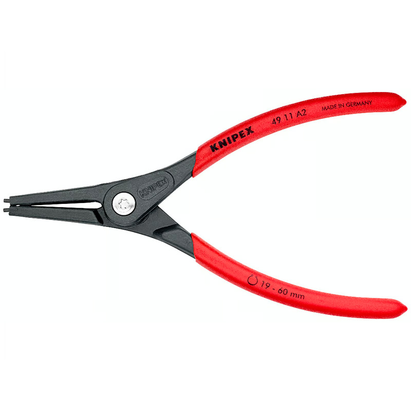 Cleste de precizie KNIPEX pentru inele de siguranță exterioare pe axe, Ø 10 -25 mm, 140 mm, 122 g, in blister