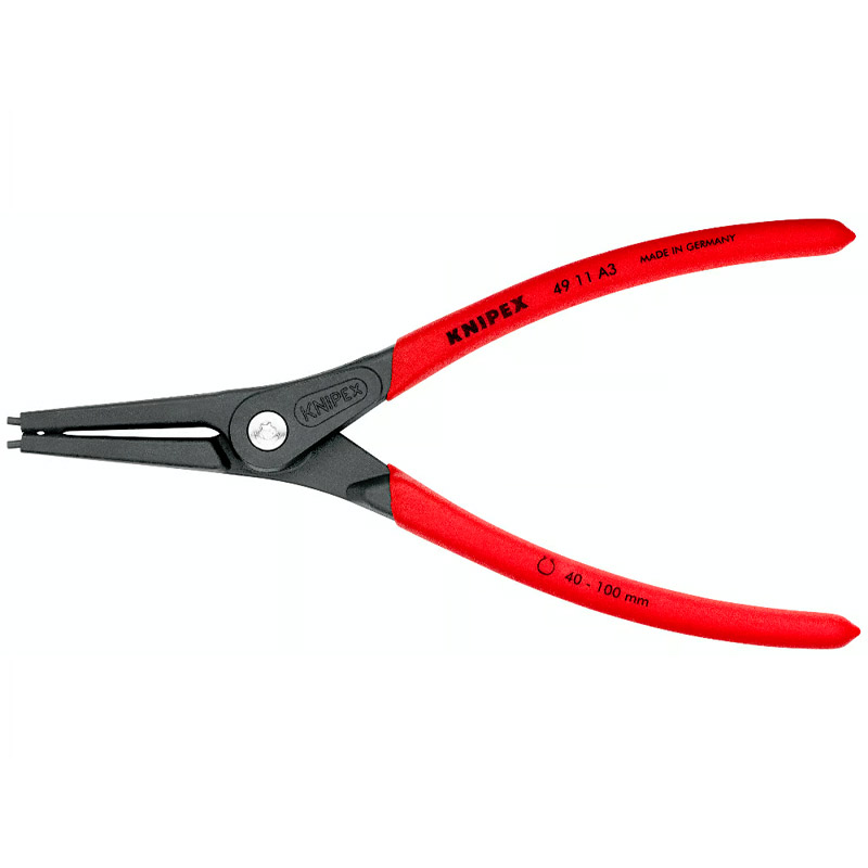 Cleste de precizie KNIPEX pentru inele de siguranță exterioare pe axe, Ø 40 - 100 mm, 225 mm, 280 g