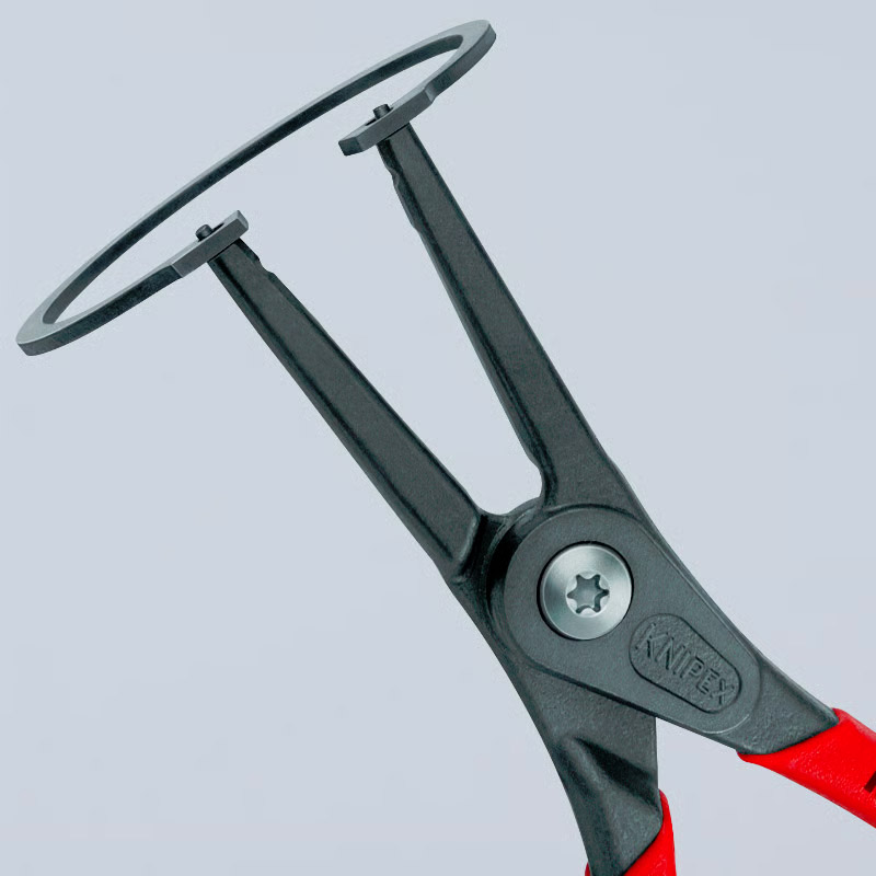 Cleste de precizie KNIPEX pentru inele de siguranță exterioare pe axe, Ø 40 - 100 mm, 225 mm, 280 g