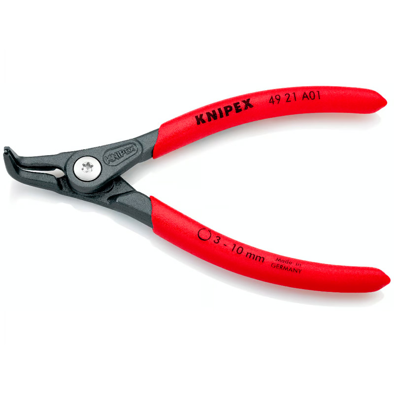 Cleste de precizie KNIPEX pentru inele de siguranță exterioare pe axe, Ø 3 - 10 mm, 130 mm, 100 g