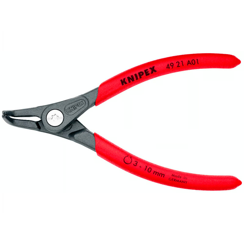Cleste de precizie KNIPEX pentru inele de siguranță exterioare pe axe, Ø 3 - 10 mm, 130 mm, 100 g