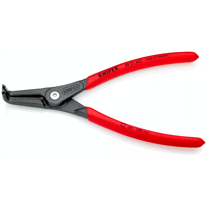 Cleste de precizie KNIPEX pentru inele de siguranță exterioare pe axe, Ø 40 - 100 mm, 210 mm, 294 g, in blister