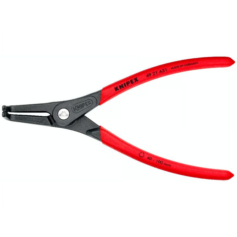Cleste de precizie KNIPEX pentru inele de siguranță exterioare pe axe, Ø 40 - 100 mm, 210 mm, 294 g, in blister