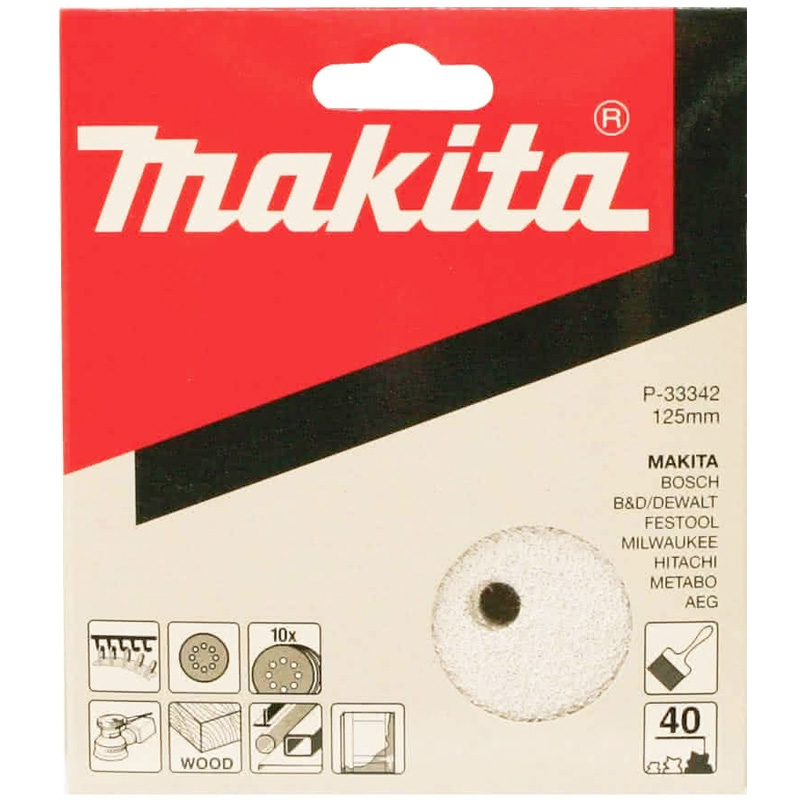 Set 10 foi de slefuire MAKITA 125mm, Gr. 40, pentru lemn si metal