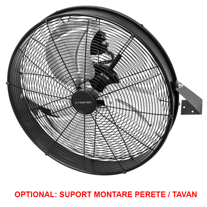 Ventilator de podea negru, Trotec, 9178m³/h, 124W, 3 trepte, tip TVM24D
