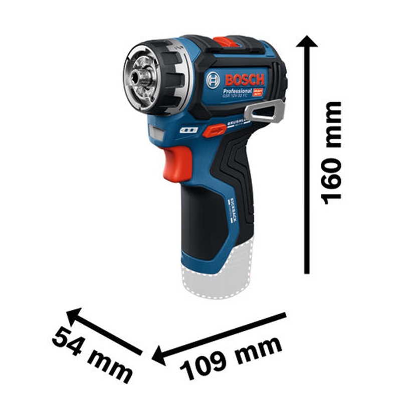 Masina de gaurit/insurubat Advanced KickBack Control cu acumulatori 12V, SOLO, tip PRO GSR 12V-32 FC