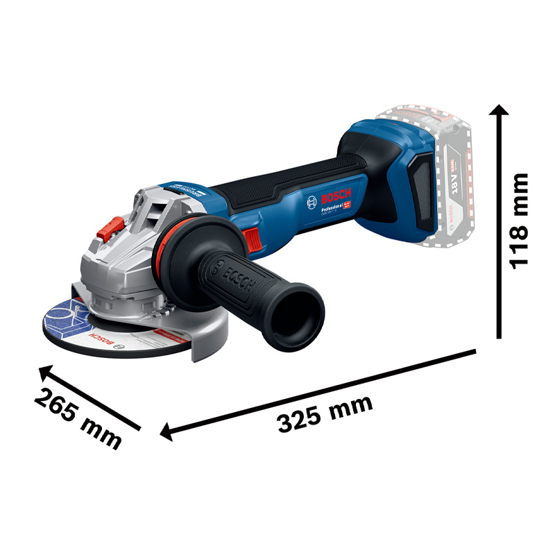 Polizor unghiular 125 mm, cu 2 acumulatori 18V 5Ah, Bosch GWS 18V-11 S
