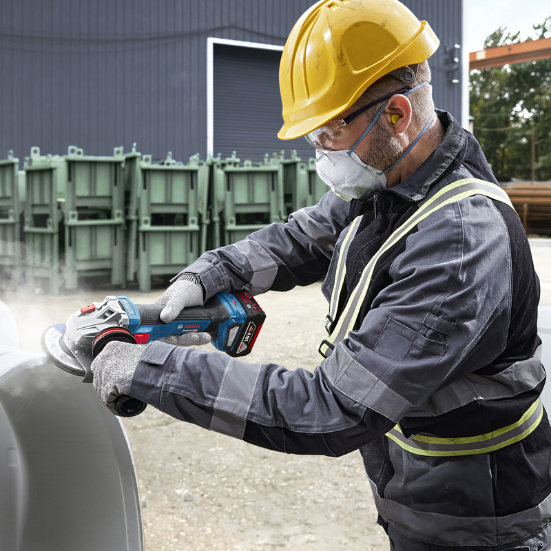 Polizor unghiular 125 mm, cu 2 acumulatori 18V 5Ah, Bosch GWS 18V-11 S