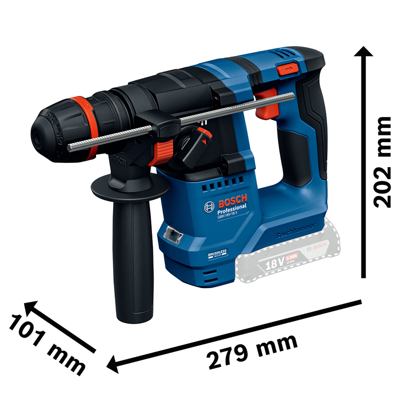 Ciocan rotopercutor SDS-plus 18V, 2x2Ah, ONECHUCK, KICKBACK CONTROL, Bosch GBH 18V-18 X