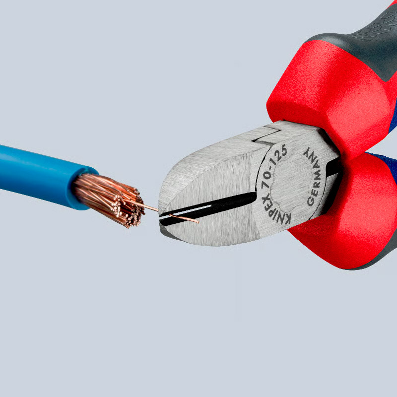 Cleste de forta KNIPEX cu taietura laterala (sfic), 125 mm, in blister