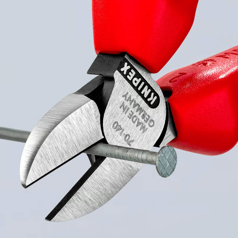 Cleste de forta KNIPEX cu taietura laterala (sfic), 140 mm, in blister