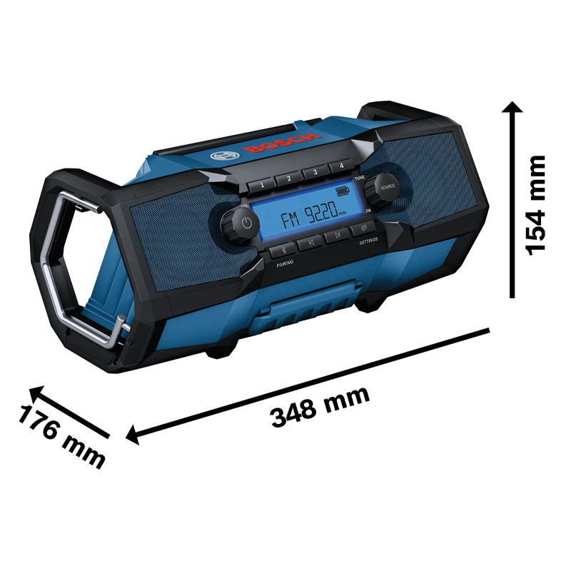 Radio BOSCH PRO GPB18V-3C, FM, Bluetooth, 18V, pentru santier, Solo