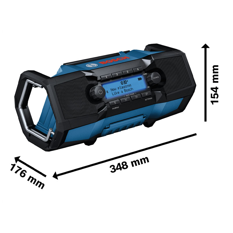 Radio BOSCH PRO GPB18V-3SC, FM, DAB+, Bluetooth, 18V, pentru santier, Solo