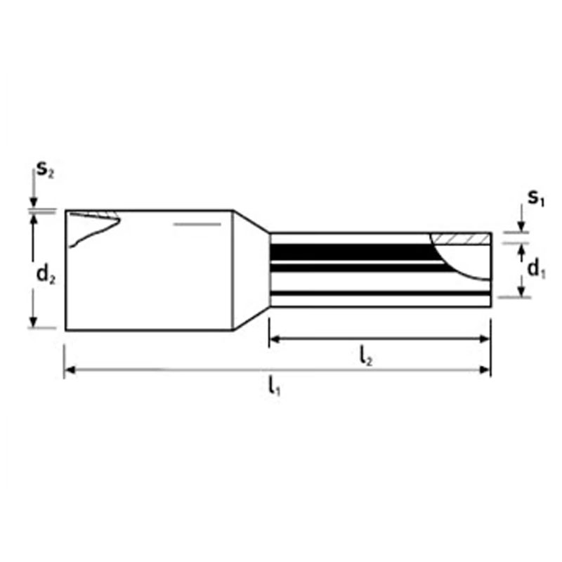 Ferule standard KNIPEX pentru clestii de sertizat cabluri electrice, 25.0 mm² - GALBEN, 50 buc