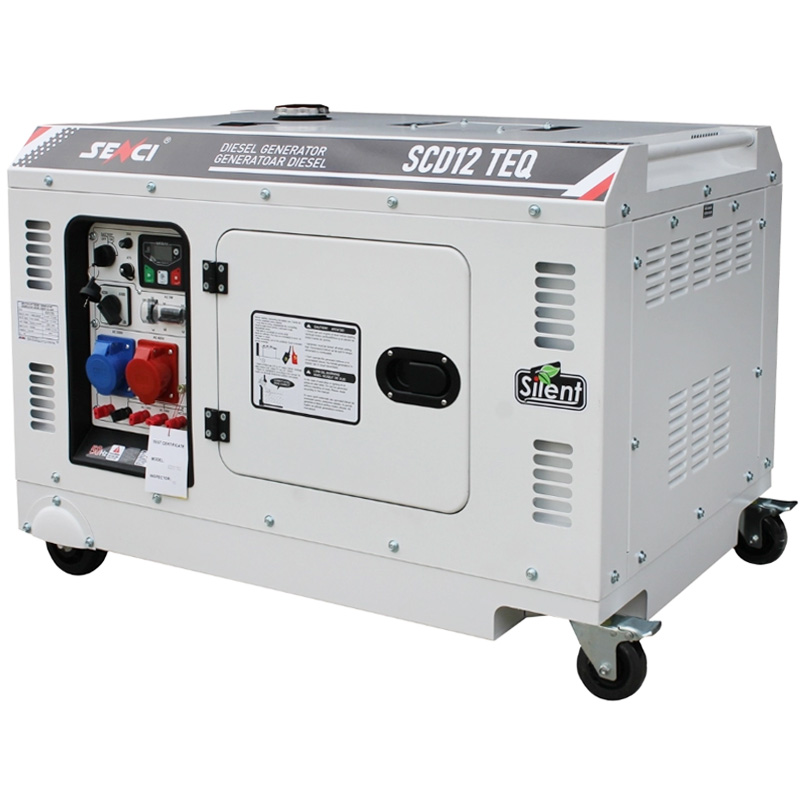 Generator de curent trifazat, insonorizat, pornire electrica, 12.5 kVA, SENCI SCD12 TEQ