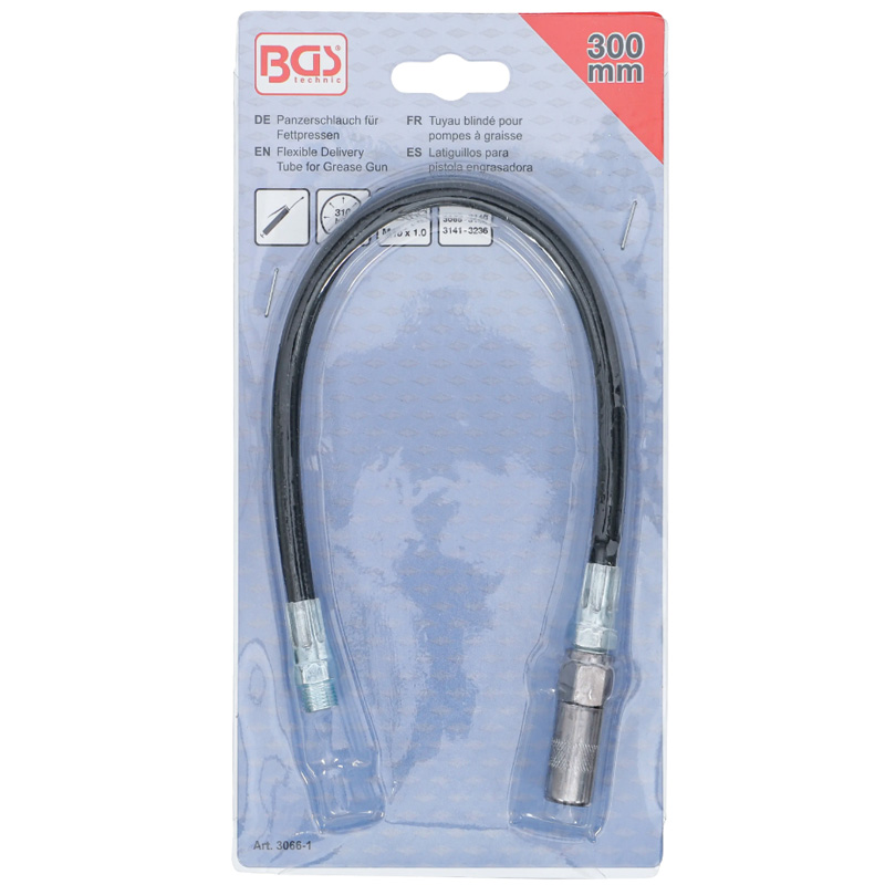 Furtun 300mm pentru presele de gresat, filet M10, BGS 3066-1