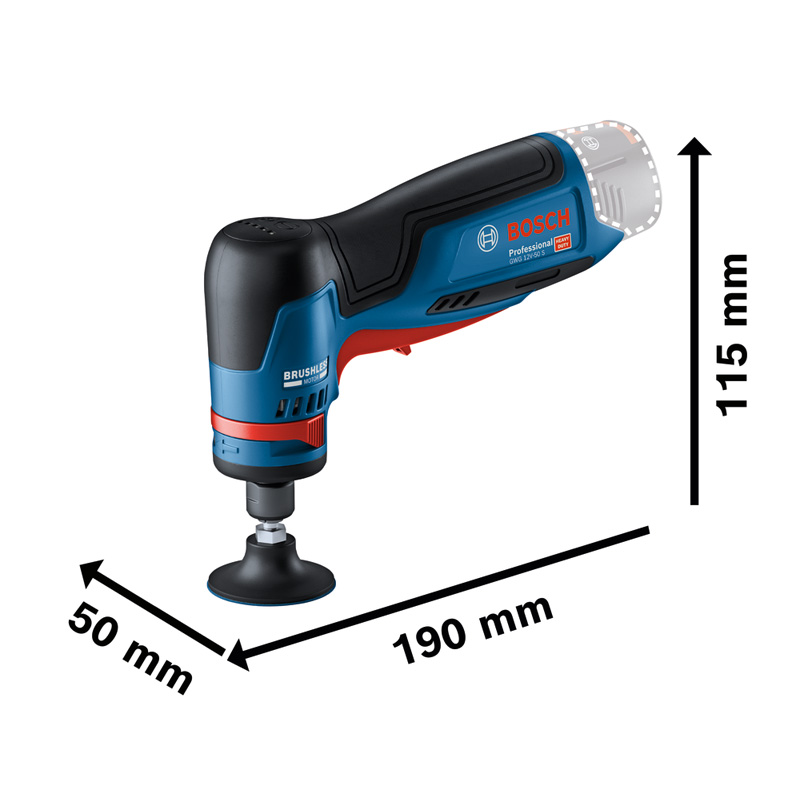 Polizor drept BOSCH cu acumulatori 12V, 50 mm, bucsa 6 mm, SOLO, tip GWG 12V-50 S