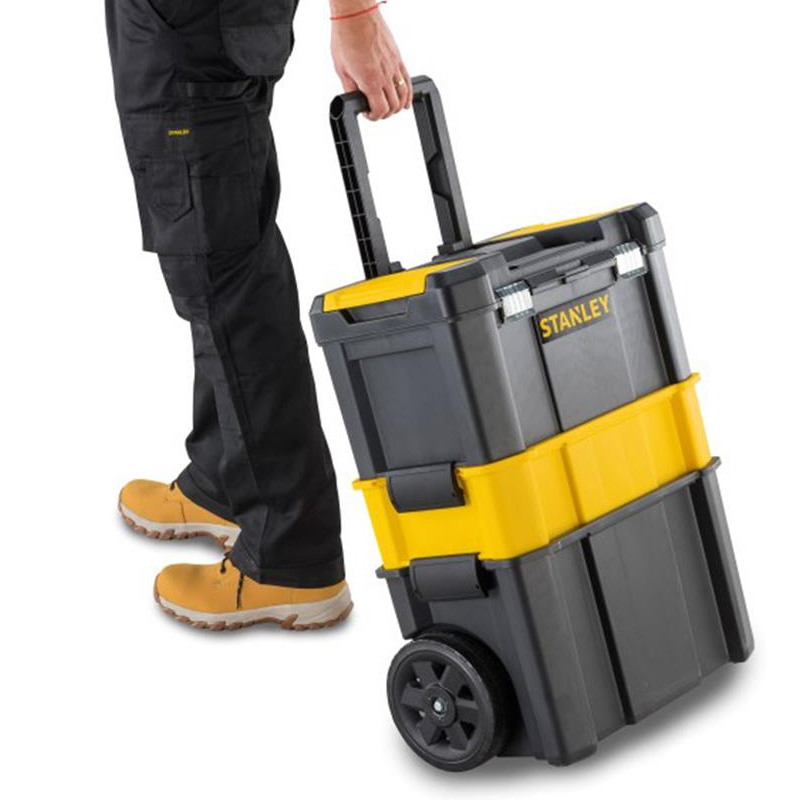 Cutie pentru scule modulara 3-în-1 pe roti Stanley STST1-80151, maner telescopic