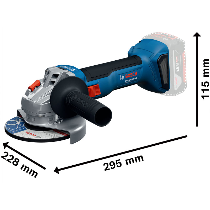 Polizor unghiular BOSCH cu acumulatori 18V 2x 4.0Ah, 125 mm, echivalent 800 W, PRO GWS 18V-8