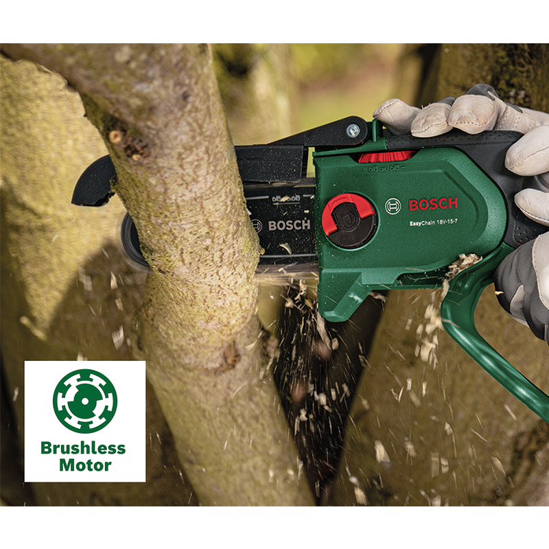 Fierastrau pentru crengi BOSCH EasyChain 18V-15-7 cu acumulatori 18V 2.5Ah, sina 15 cm, 1.1 mm