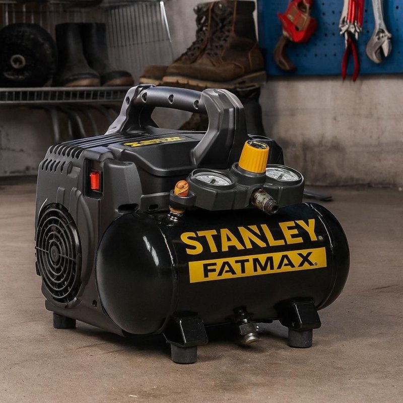 Compresor silentios fara ulei, 6l, 105l/min, 8bar, silentios, FATMAX 101/8/6