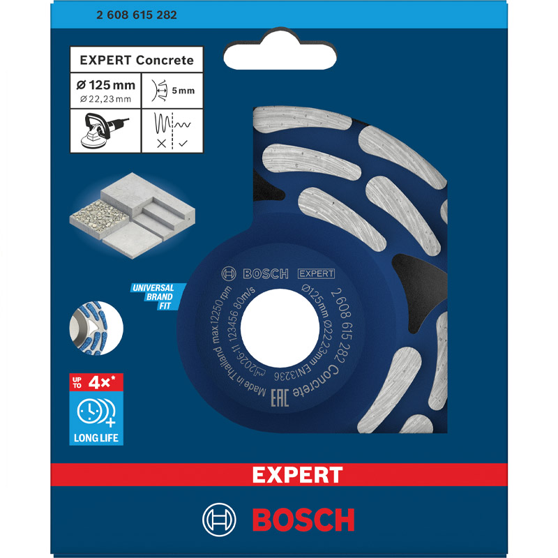 Disc diamantat oala (pentru slefuit) BOSCH EXPERT Concrete, 125 mm