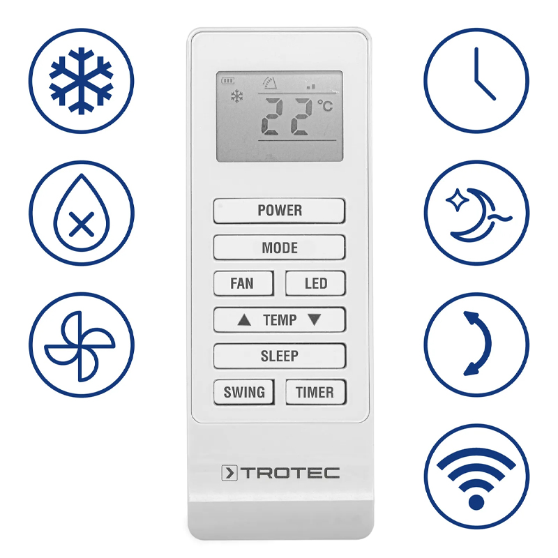 Aparat de aer conditionat de perete Trotec, PAC-W2200S, 2.2 kW, 500m³/h