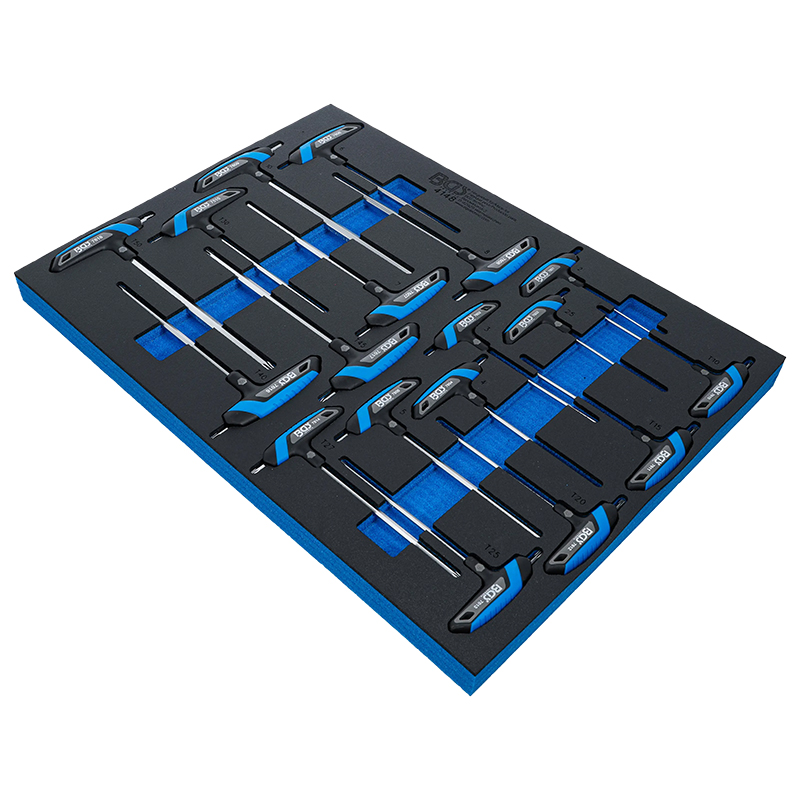 Organizator pentru carucior BGS, 18 surubelnite duble cu maner T, 3/3 sertar