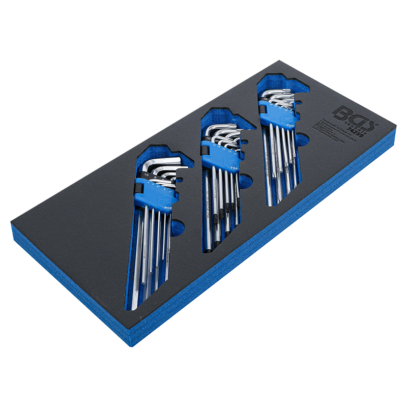 Organizator pentru carucior BGS, set chei extra lungi imbus si Torx, 1/3 sertar