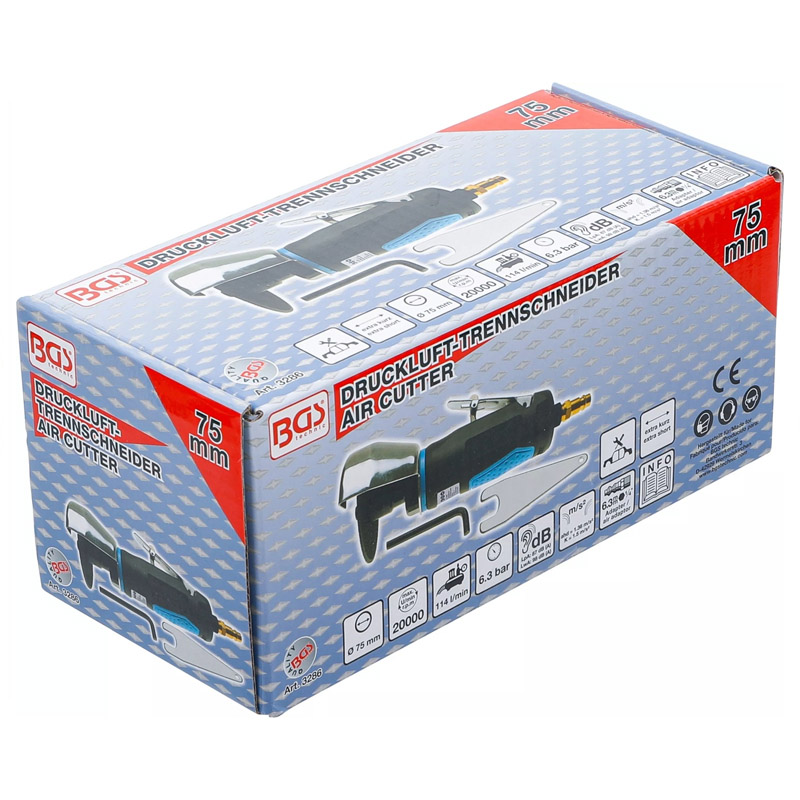 Polizor unghiular pneumatic pentru taiere BGS, 75 mm, 20000 rot/min