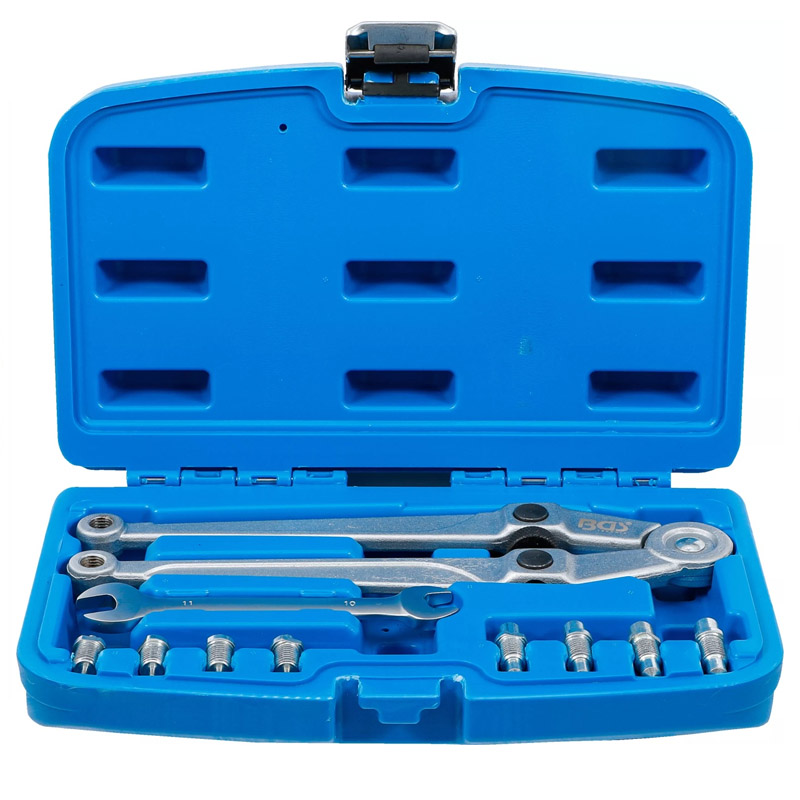 Set cheie reglabila BGS pentru piulite, 2 gauri, 8 pini dubli, Ø 2,5 - 3 - 4 - 5 - 6 - 7 - 8 - 9 mm
